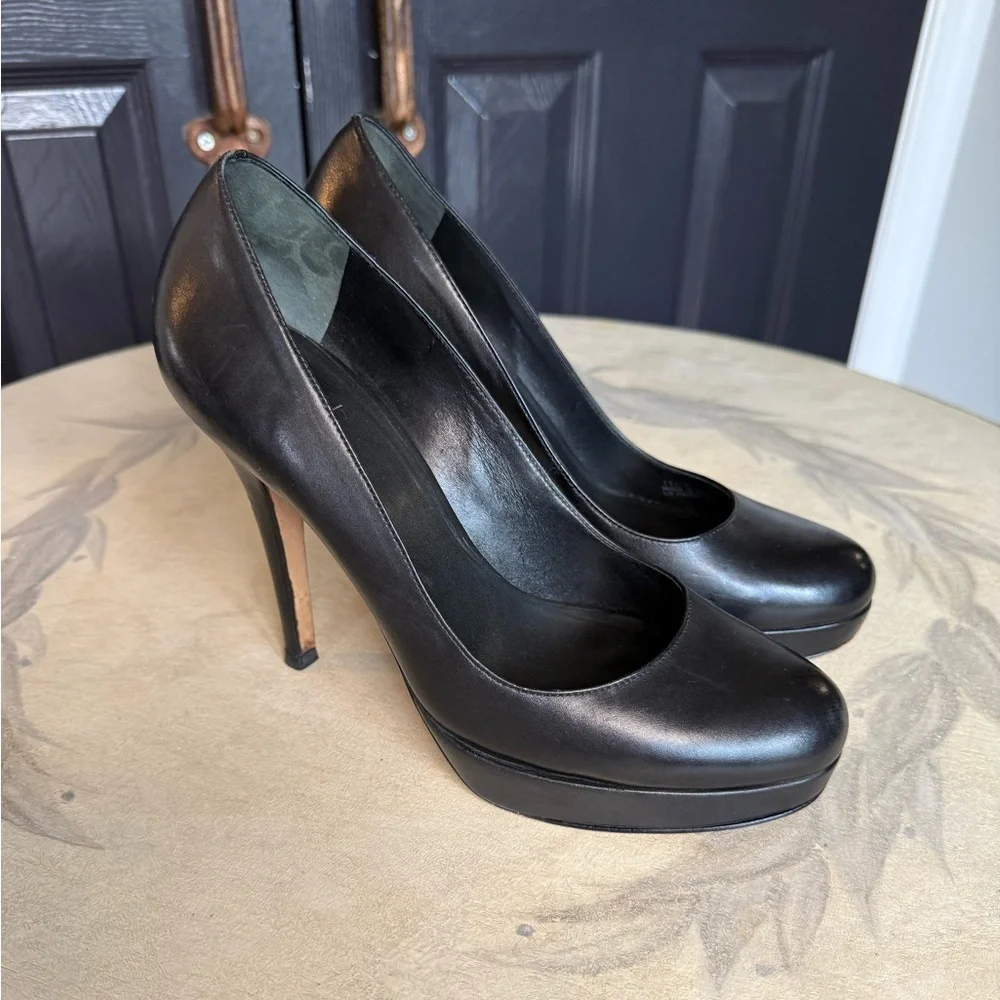 Cole Haan Black Leather Platform Pumps